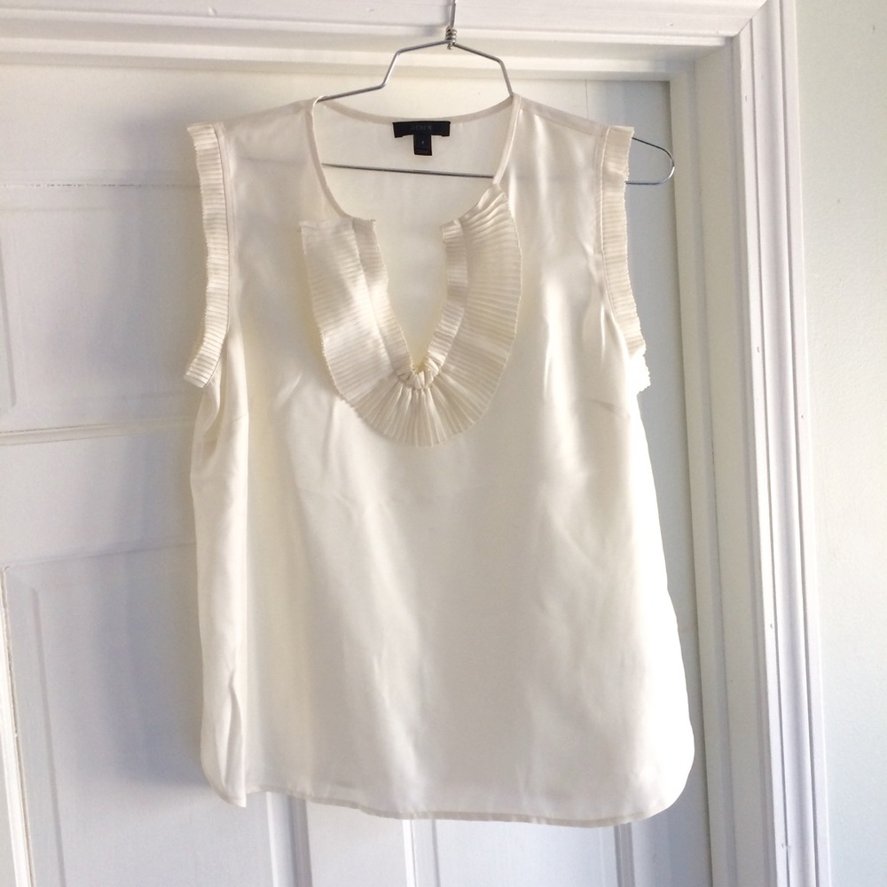 J crew silk ruffle top